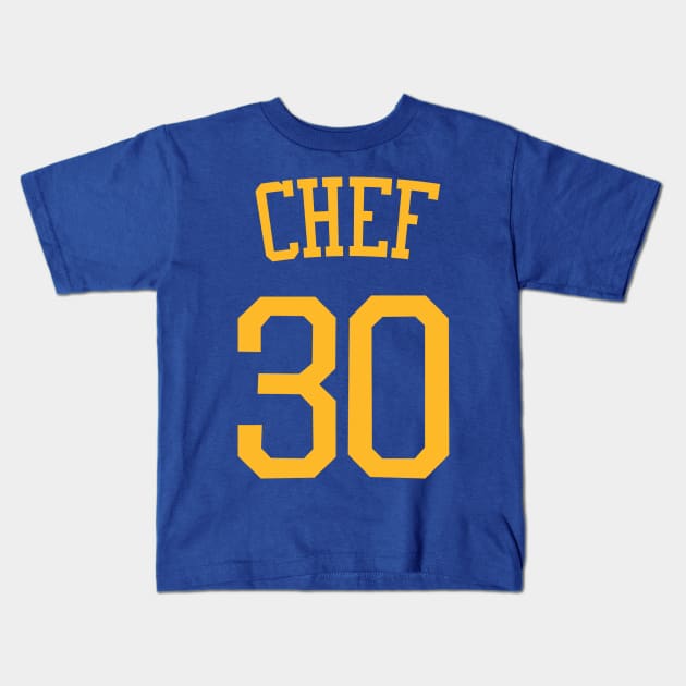 Steph Curry 'CHEF' Nickname Jersey - Golden State Warriors Kids T-Shirt by xavierjfong